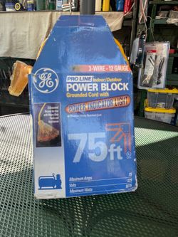 GE pro line power block 75ft 12/3 ext cord