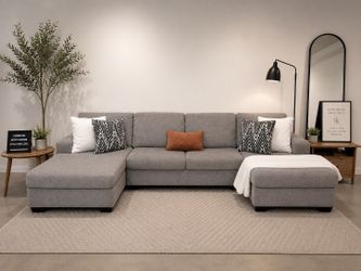 New Gray Double Chaise Sectional Couch-FREE DELIVERY 🚚