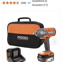  RIDGID 18V Cordless 1/2 in. Impact Wrench Kit with 4.0 Ah Battery and Charger