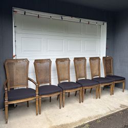 Vintage Italian Neoclassical Cane Back Drexel Dining Chairs •FREE DELIVERY•