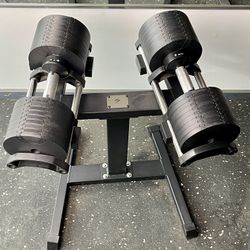 G7Fit 80 Pounds Adjustable Dumbbells With Rack 