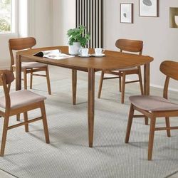 **SALE**Modern Euro Flare Dining Set Solid Wood Oval Table And Matching Chairs!