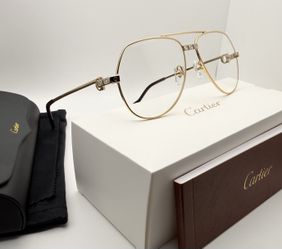 Cartier Vendome Santos 24K Gold/Clear Wire Vintage Glasses