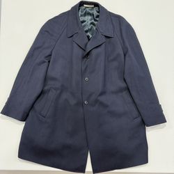 VTG Joseph Abboud Blue Navy 100% Wool/Laine Coat Men's Size 48L