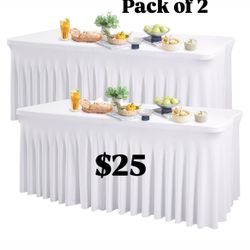 2 Pack Tablecloths White NEW