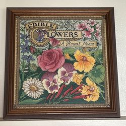 Vintage Cross-Stitch Ready To Hang 