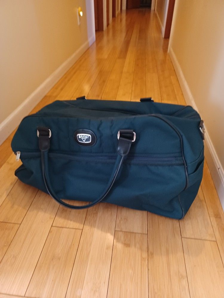 24" Vintage ANTLER Green Duffle Bag