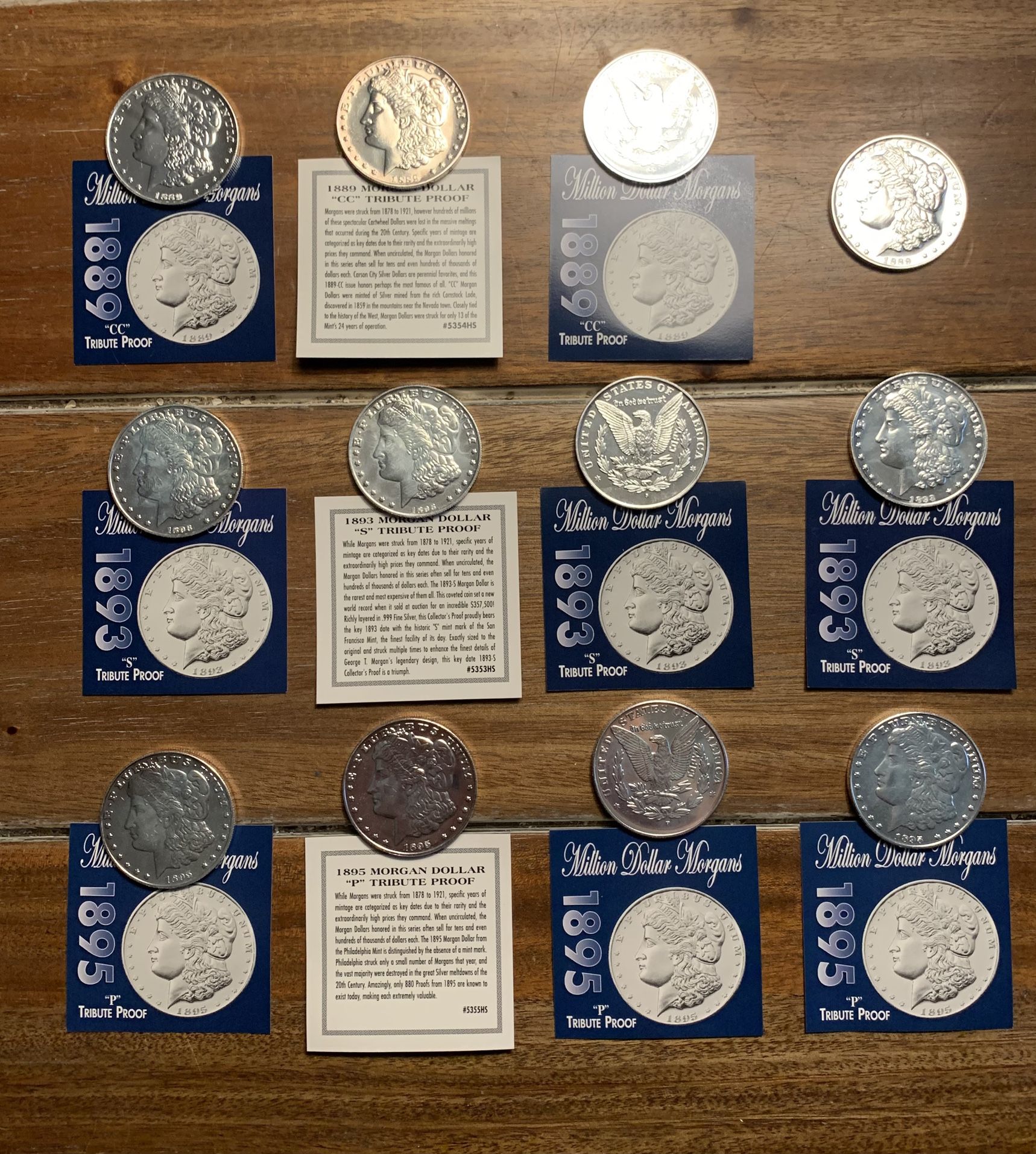 12 Morgan Dollar Tribute Proof Coins 