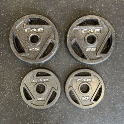 70 Pound 2" Olympic Weight Lifting Plate Set (2x25, 2x10)