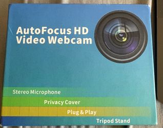 New Auto Focus HD Webcam with Mic & Privacy Cover