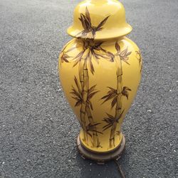 Large vintage bamboo lamp