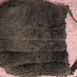 Brown Fluffy Fur Bag - Great For Fitting laptop 