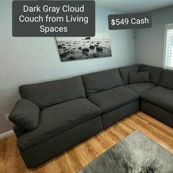 Gray Sectional Couch Sofa 