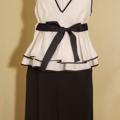 Top With Contrasting Trims (Zara), Size Small (Black & White Collection) (Dress-up Or Dress-down Collection)