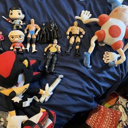 Assorted Plushes And Action Figures