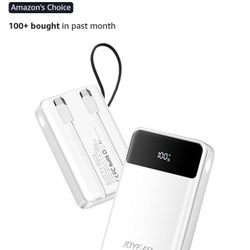 Portable-Charger-Power-Bank Travel Essentials Battery Pack USB C 30000mAh Built in Cable 22.5W Phone Fast Charging Powerbank Compatible with iPhone 16