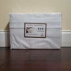 800 Thread Count Queen Sheet Complete Set (New)