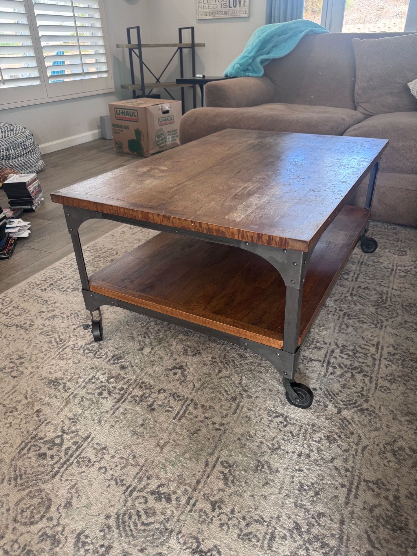 Wood coffee table