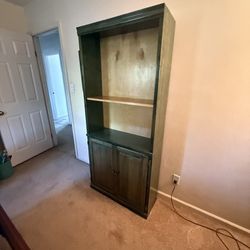 Green Stained Wood Cabinet
