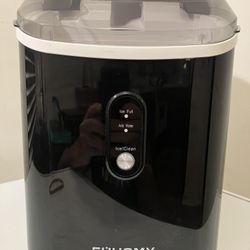 EUHOMY Countertop Ice Maker Machine with Handle, 26lbs in 24Hrs, 9 Ice Cubes