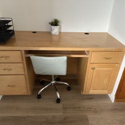 Solid Wood Built In Desk
