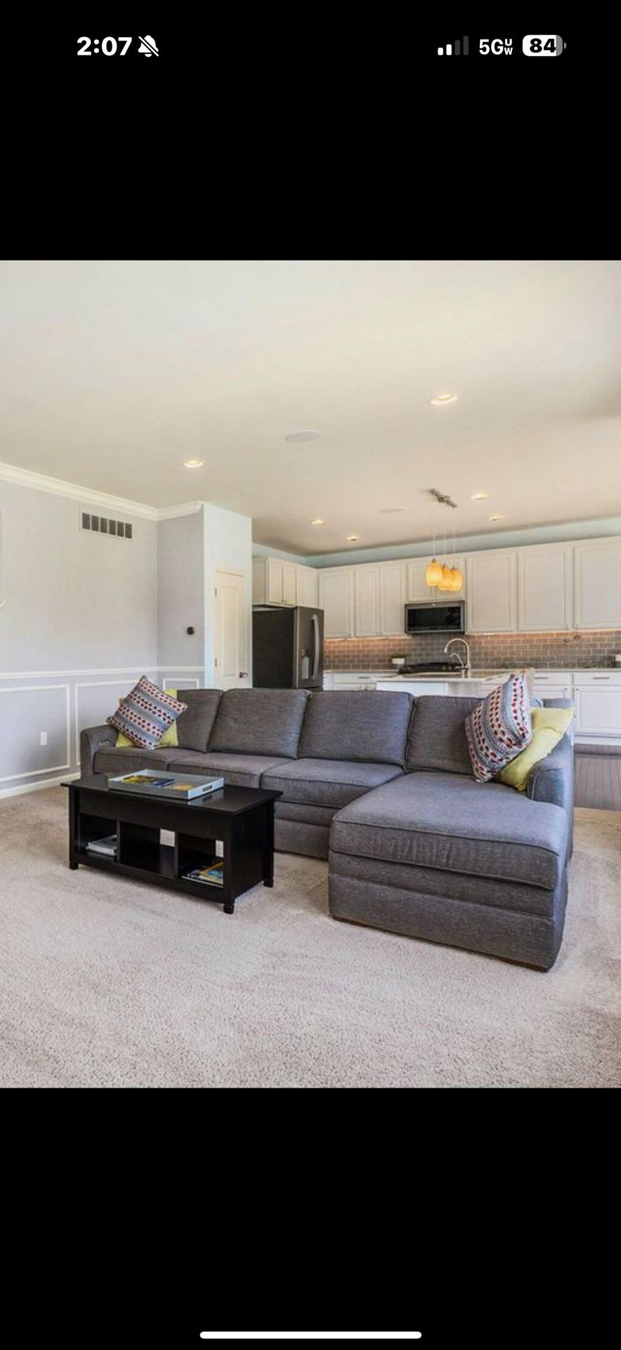 Grey Couch With Recliner
