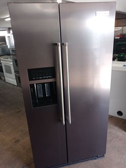 KitchenAid black stainless steel side by side refrigerator - Free delivery