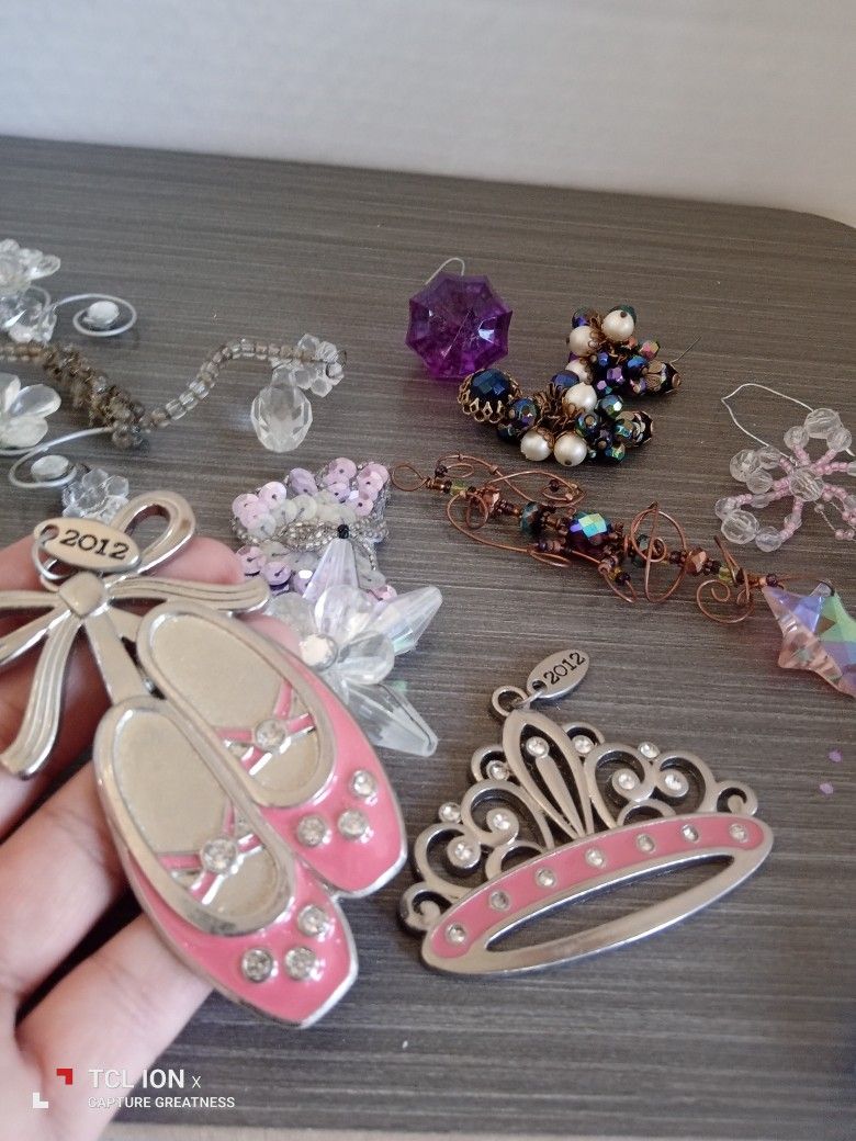 Plastic And 10 Little Ornaments