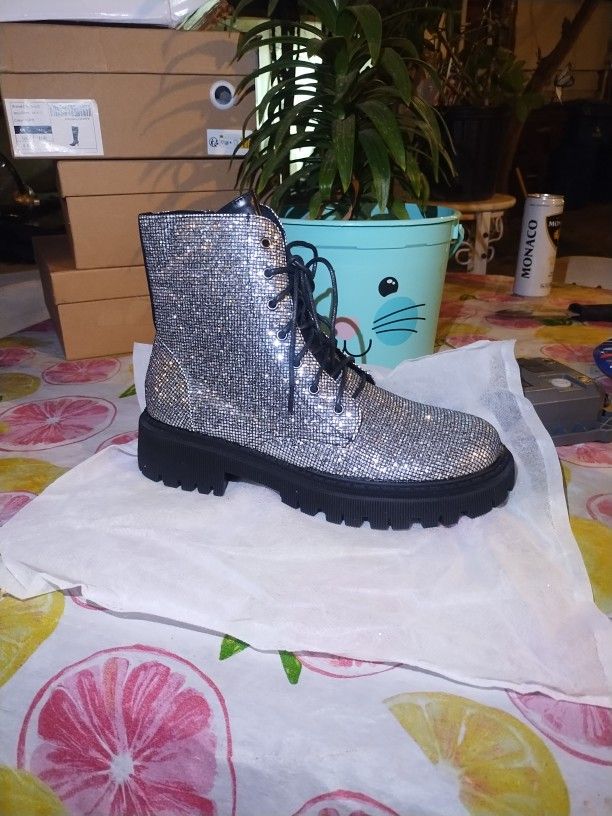 Bedazzled Combat Boot