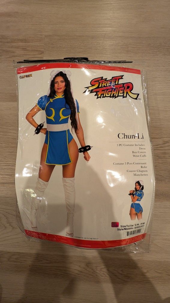 Street Fighter 2 Chun Li Costume Adult Woman Sz Small