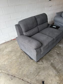 FREE SAME DAY DELIVERY Modern Gray Loveseat - Upholstered 2-Seater Couch