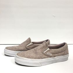 Vans Asher Slip On Pink Tweed Women Shoes Size 7