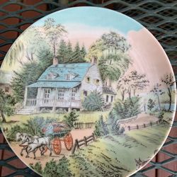 Vintage Currier & Ives Seasons Collection Decorative Plate 
