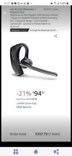 Plantronics Poly Voyager 5200 Wireless Headset