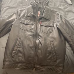 Levis Jacket Leather W/ Hood