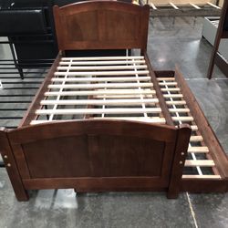 Twin Trundled Bed Frame Solid Wood New In The Box 