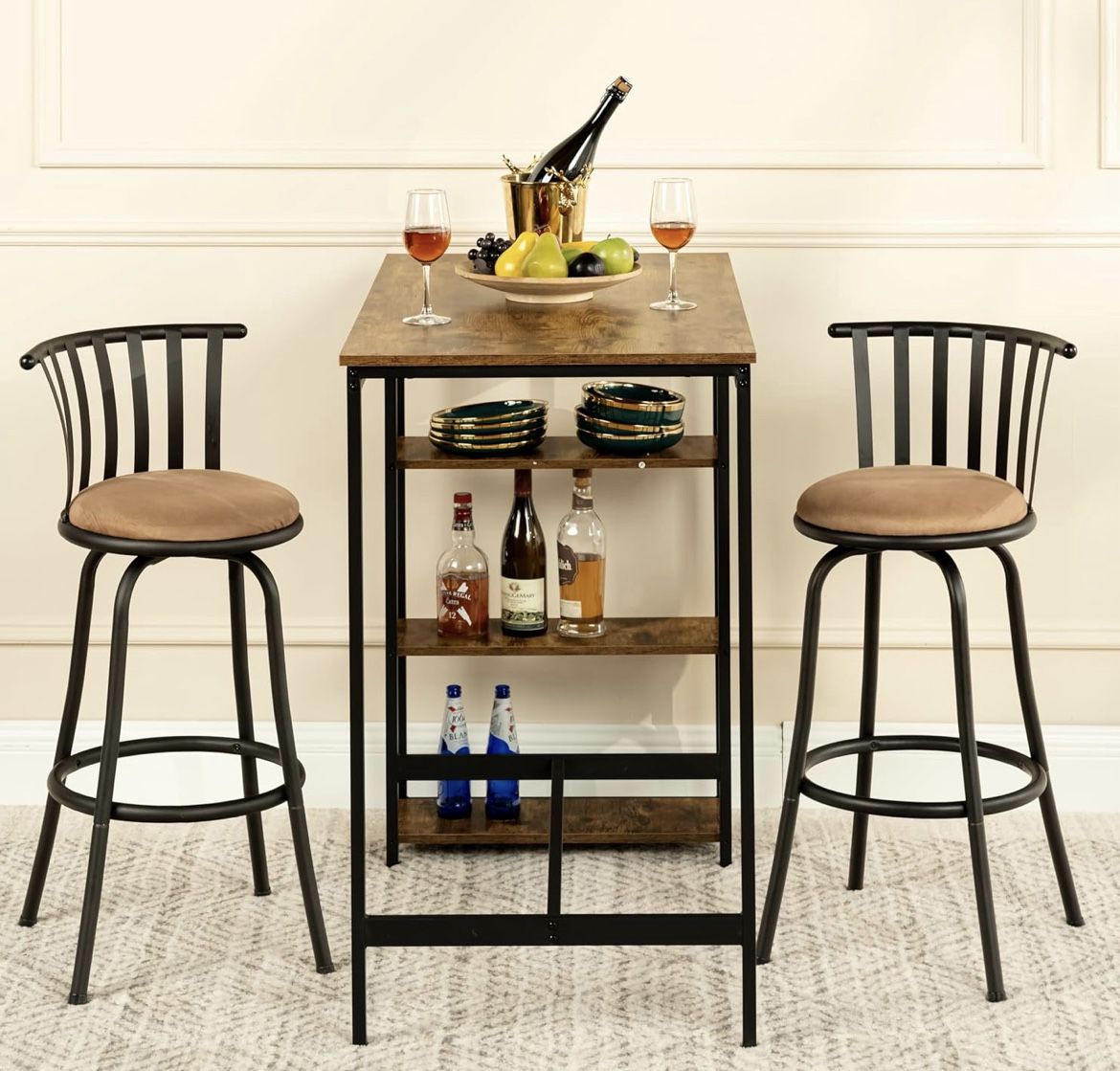 Swivel Bar Stools with Backs.Set 2 .