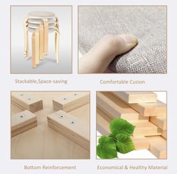 🪑 Set of 4 Modern Stackable Stools — Minimalist Scandinavian Style