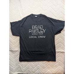 Brad Paisley World Tour Local Crew T-Shirt Black Gildan Heavy Cotton XL
