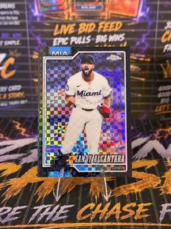 2026 Topps Chrome Sandy Alcantara #20 Black Geometric 9/10 Miami Marlins