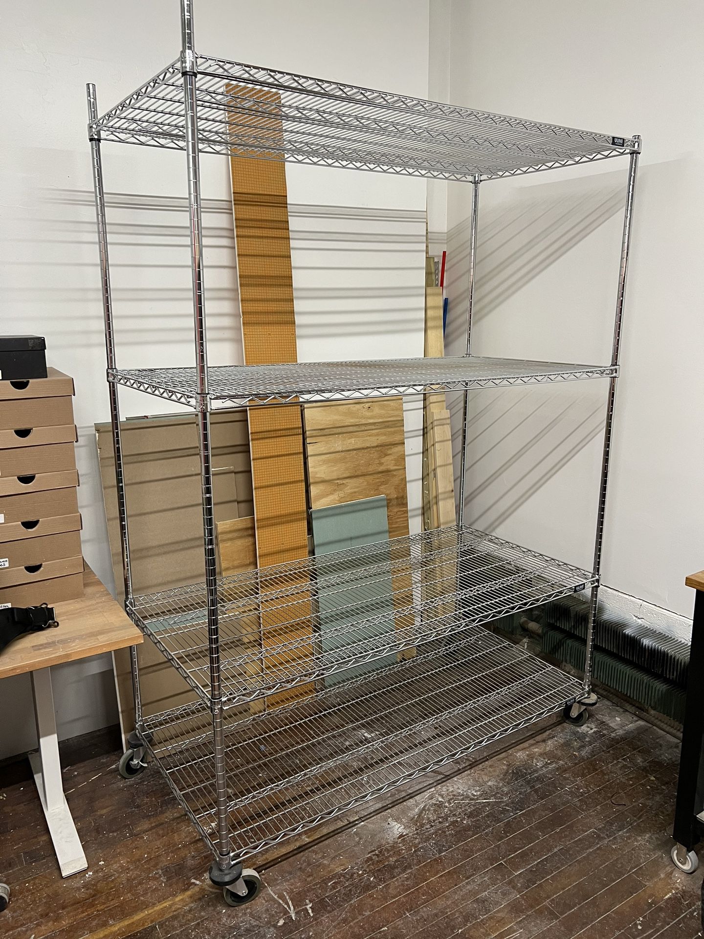 Chrome Wire Shelving 30” X 60” X 72” With Wheels