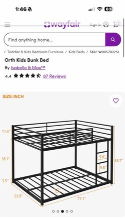 Bunk bed frame only