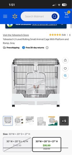 Yaheetech 2-Level Rolling Small Animal Cage