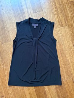 Dana Buchman Black Sleeveless Tie-Neck Blouse