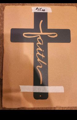 Faith Metal Cross 12 in tall × 8 in wide