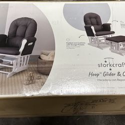 Storkcraft Hoop Glider Nursery Rocking Chair and Ottoman