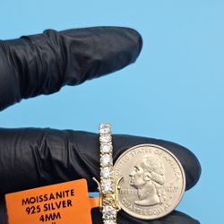 🔥 4mm Moissanite Tennis Bracelet — Solid 925 Silver | 6” 🔥