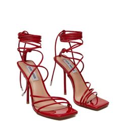 Steve Madden Red Evita Heels Stiletto Shoe 7.5