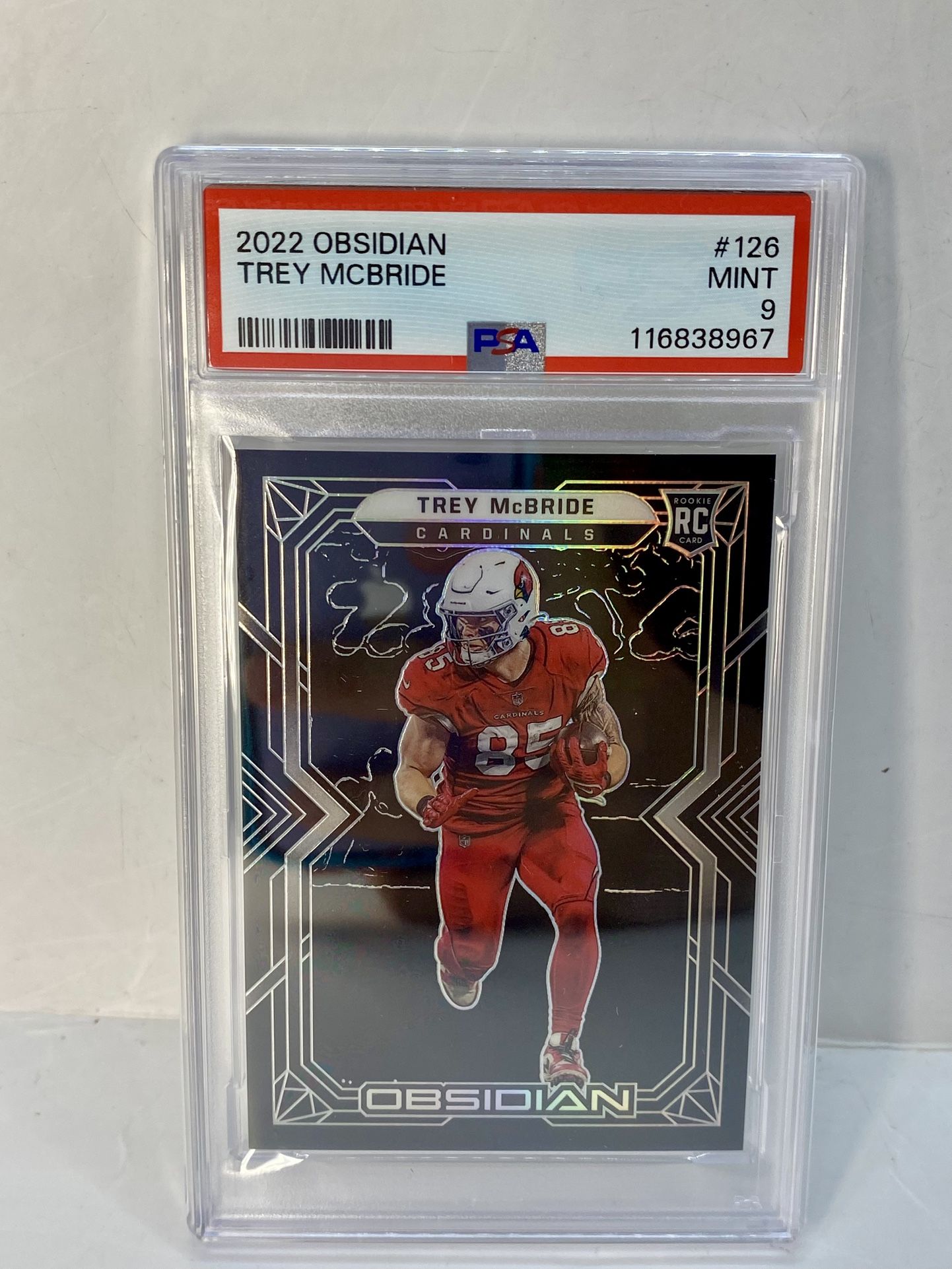 Trey McBride Rookie 2022 Panini Obsidian Psa 9 Arizona Cardinals Tight End NFL