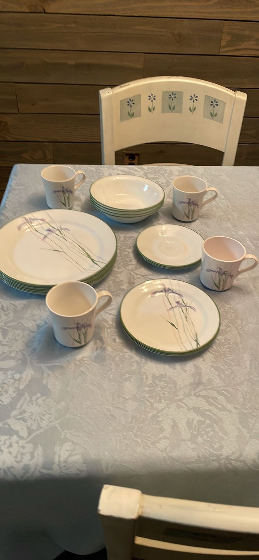 Corelle Iris Pattern Plates, Cups & Bowls